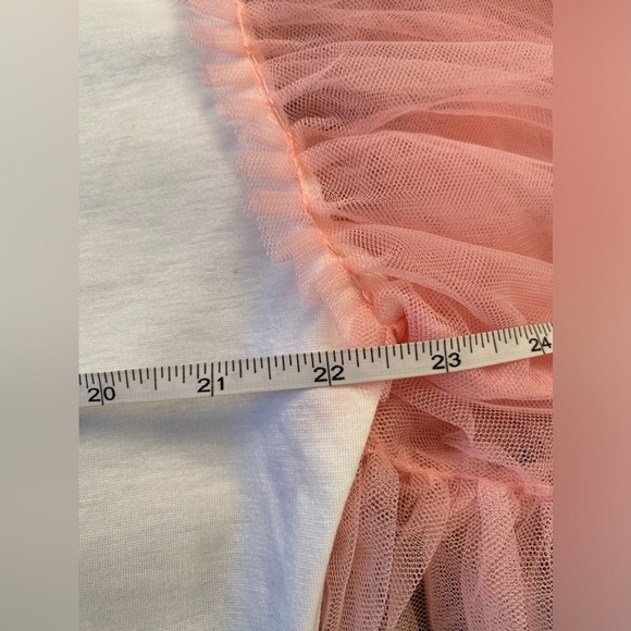 NWOT! Mesh Petal Sleeve, Round Neck, Casual T-Shirt Dress/Straight Mini Dress - Picture 6 of 6